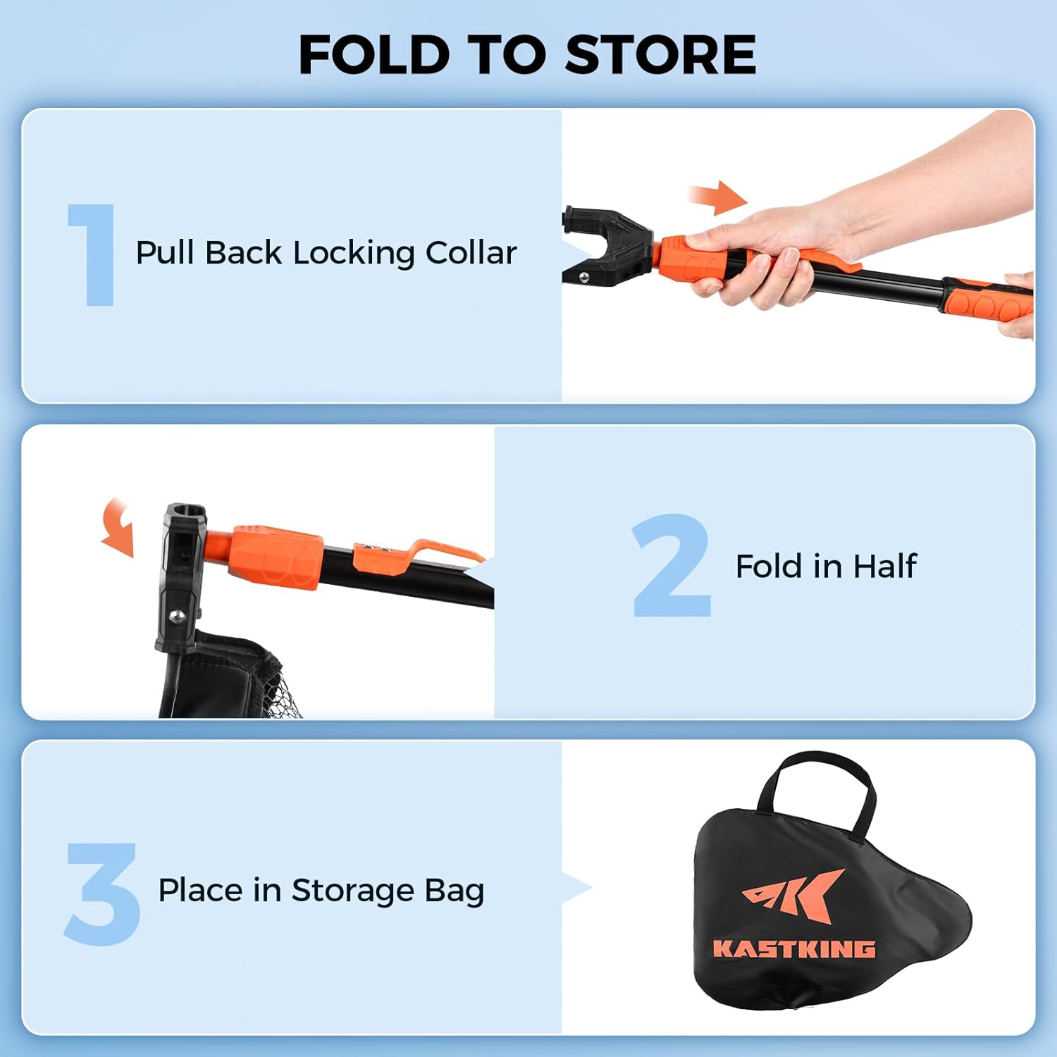 KastKing Titanet Fishing Net, Durable Aluminum Handle, Non-Slip Hi-vis Grip, Compact Storage Bag & Lanyard, Ideal for Kayak & Wading Fishing, Two Nets Options - Image 8