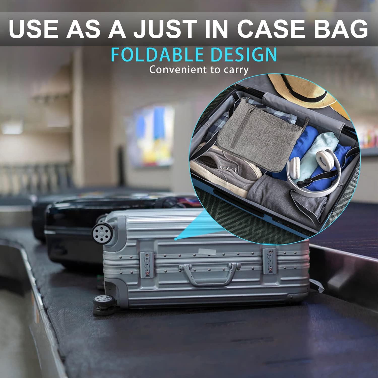 Travel Duffle Bag for Men, 65L 85L 115L Foldable Travel Duffel Bag with Shoes Compartment Overnight Bag for Men Women - Image 7